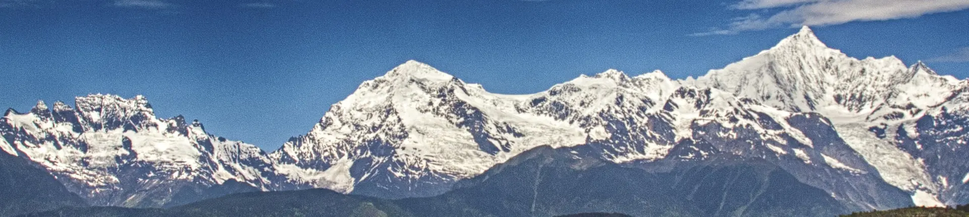 Kawagebo peak in the Meili Snow Mountains seen from Deqin County