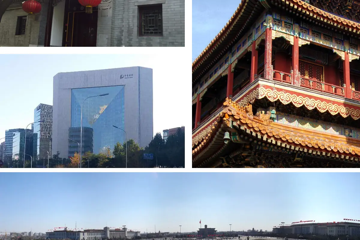 Collage aus Dongcheng, Peking, Abbildung zu den besten Hutongs