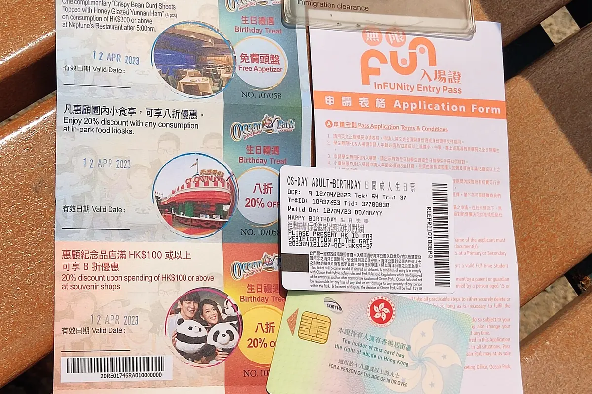 Входной билет в Ocean Park Hong Kong на день рождения
