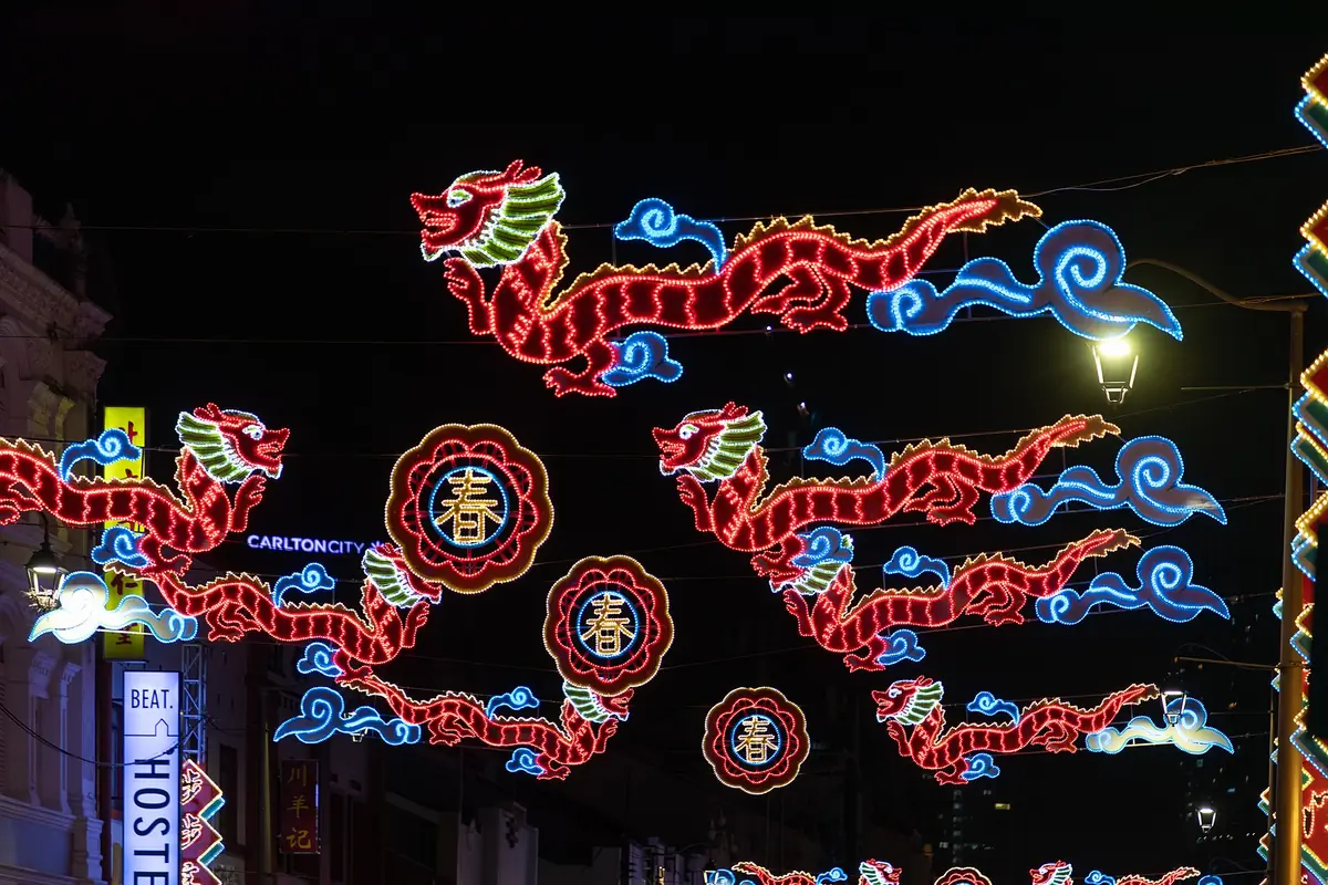 Chinese New Year market in Singapore Chinatown horizontal