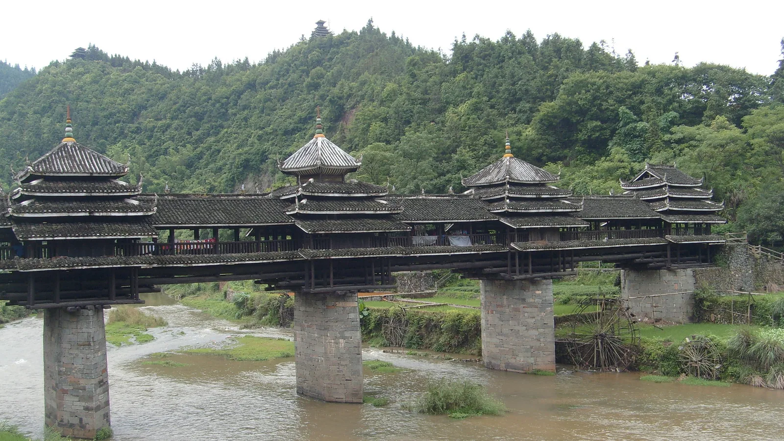 The wind and rain bridge at Chengyang in Sanjiang, Guangxi