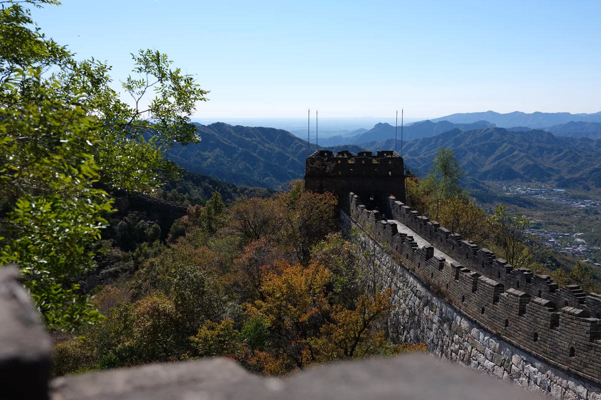 The Great Wall in an autumn landscape